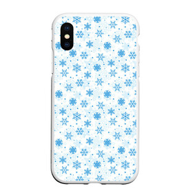 Чехол для iPhone XS Max матовый с принтом Снежинки (снежные узоры) в городе Новоалтайск, Силикон | Область печати: задняя сторона чехла, без боковых панелей | merry christmas | дед мороз | ёлка | зима | мороз | новый год | подарок | праздник | рождество | с новым годом | сантаклаус | снег | снеговик | снегурочка | снежинки | снежные узоры | узоры
