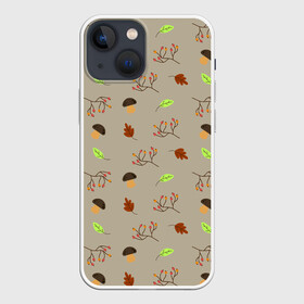Чехол для iPhone 13 mini с принтом AUTUMN MOOD в городе Новоалтайск,  |  | грибы | дождь | листья | осень | рябина