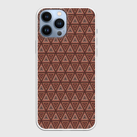 Чехол для iPhone 13 Pro Max с принтом Абстракция из коричневых треугольников в городе Новоалтайск,  |  | Тематика изображения на принте: abstraction | polygons | triangles | абстракция | коричневый | линии | многоугольники | молодежный | треугольники | узор | фигуры