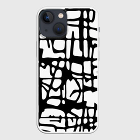 Чехол для iPhone 13 mini с принтом Черно Белый мотив Cantabrigiensia, подходящий для раскрашивания вручную в городе Новоалтайск,  |  | креативный шум | модный и пестрый | орнамент | раскраска | стильный мотив | чб | черно белое | элегантный