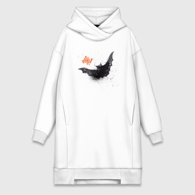 Платье-худи хлопок с принтом Halloween bat (белый, хлопок) в городе Новоалтайск,  |  | fun | helloween | party | scary | вечеринка | день | духи | мрачно | оригинальный | подарок | праздник | привидение | пугать | святые | тыква | ужас | хэллоуин | черный | шарик