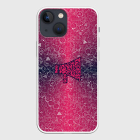 Чехол для iPhone 13 mini с принтом Мегафон на фоне АПВ 4.2.4.8 в городе Новоалтайск,  |  | qr код | амулет | антивирус | антидепрессант | антистресс | баббл | всенормализол | выноска | градиент | иммуномодулятор | коллаж | мегафон | оберег | облачко с текстом | палитра | розовый | рупор