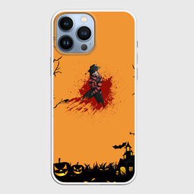 Чехол для iPhone 13 Pro Max с принтом Halloween Freddy Blood в городе Новоалтайск,  |  | Тематика изображения на принте: blood | freddy krueger | ghosts | halloween | monsters | nightmare on elm street | orange | pumpkin | кровь | монстры | оранжевый | привидение | тыква | фредди крюгер | хеллоуин