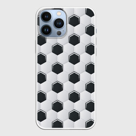 Чехол для iPhone 13 Pro Max с принтом Текстура футбольного мяча в городе Новоалтайск,  |  | Тематика изображения на принте: background | ball | football | geometric shapes | geometry | hexagon | soccer ball | texture | геометрические фигуры | геометрия | мяч | мячик | текстура | фон | футбол | футбольный мяч | шестиугольники