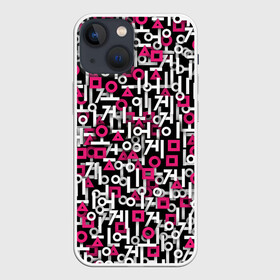 Чехол для iPhone 13 mini Узор из Игры в кальмара: в городе Новоалтайск, | | squid game | абстракция | геометрические | игра в кальмара | кальмар | корейский | логотип | паттерн | фигуры