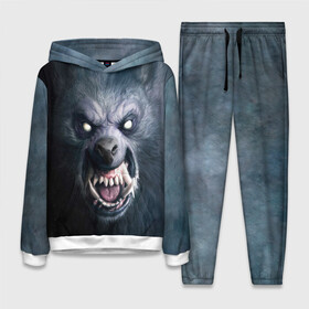 Женский костюм 3D (с толстовкой) с принтом ВОЛК ОБОРОТЕНЬ в городе Новоалтайск,  |  | animals | hunter | monster | wolf | волк | звери | зверь | клыки | монстр | оборотень | оскал | охотник | пасть | хищник | шерсть