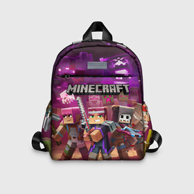 Детский рюкзак 3D с принтом MINECRAFT ГЕРОИ ПРОТИВ ЗЛА в городе Новоалтайск, 100% полиэстер | лямки с регулируемой длиной, сверху петелька, чтобы рюкзак можно было повесить на вешалку. Основное отделение закрывается на молнию, как и внешний карман. Внутри дополнительный карман. По бокам два дополнительных кармашка | block | creeper | cube | minecraft | pixel | tnt | блок | геометрия | крафт | крипер | кубики | майнкрафт | пиксели | тнт