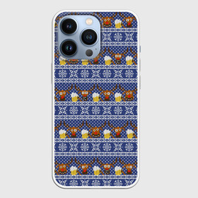 Чехол для iPhone 13 Pro с принтом Олени отдыхают в городе Новоалтайск,  |  | Тематика изображения на принте: вязанный | новогодний | олень | паттерн | рождественский | с оленями | свитер | узор