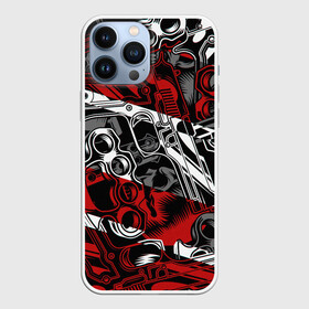 Чехол для iPhone 13 Pro Max с принтом Оружейный барон в городе Новоалтайск,  |  | Тематика изображения на принте: art | background | knife | pistol | skull | texture | weapons | арт | кастет | нож | оружие | пистолет | текстура | фон | череп