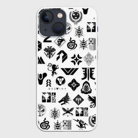 Чехол для iPhone 13 mini с принтом DESTINY 2 LOGO PATTERN   ДЕСТИНИ в городе Новоалтайск,  |  | bungie | cayde 6 | cyd6 | destiny | destiny 2 | forsaken | gambit | hunter | titan | warlock | банги | варлок | габмит | дестини | дестини 2 | зур | кейд | кейд 6 | отвергнутые | охотник | титан | туз