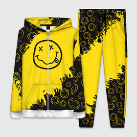 Женский костюм 3D с принтом Nirvana Smile | Нирвана Рваный Паттерн в городе Новоалтайск,  |  | album | curt | grunge | kobain | logo | music | nevermind | nirvana | pattern | rock | smells like | smile | teen spirit | альбом | брызги | гитара | гранж | курт кобейн | логотип | музыка | невермайнд | нирвана | паттерн | потертости | рок | сма