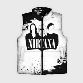 Женский жилет утепленный 3D с принтом Нирвана Рок Группа Гранж ЧБ | Nirvana в городе Новоалтайск,  |  | Тематика изображения на принте: album | curt | group | grunge | kobain | logo | music | nevermind | nirvana | pattern | rock | smells like | smile | teen spirit | альбом | брызги | гитара | гранж | группа | курт кобейн | логотип | музыка | невермайнд | нирвана | паттерн | потер