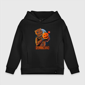 Детское худи Oversize хлопок с принтом Halloween Scarecrow в городе Новоалтайск, френч-терри — 70% хлопок, 30% полиэстер. Мягкий теплый начес внутри —100% хлопок | боковые карманы, эластичные манжеты и нижняя кромка, капюшон на магнитной кнопке | art | bat | halloween | halwin | moon | pumpkin | scarecrow | stuffed | арт | летучая мышь | луна | пугало | тыква | хэллоуин | хэлуин | чучело
