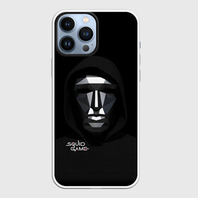 Чехол для iPhone 13 Pro Max с принтом ИГРА В КАЛЬМАРА | МАСКА РАСПОРЯДИТЕЛЯ в городе Новоалтайск,  |  | squid game | аноним | игра в кальмара | игра в кальмаров | игра на выживание | игры | маска | распорядитель | сериал | сотрудник | треугольник | фильм