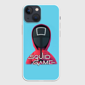 Чехол для iPhone 13 mini с принтом Squid game квадрат   Игра в кальмара в городе Новоалтайск,  |  | squid game | аноним | игра в кальмара | игра в кальмаров | игра на выживание | игры | квадрат | маска | сериал | сотрудник | фильм