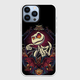 Чехол для iPhone 13 Pro Max с принтом Скелет Хэллоуин в городе Новоалтайск,  |  | Тематика изображения на принте: летучая мышь | скелет | тыква | хэллоуин | шляпа