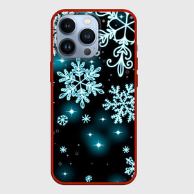 Чехол для iPhone 13 Pro с принтом Космические снежинки в городе Новоалтайск,  |  | christmas | happy new year | merry christmas | neon | new year | snow | snowflakes | winter | декабрь | звезды | зима | зимний орнамент | зимний узор | зимняя ночь | неоновый | новогодний принт | новогодняя ночь | новый год | ночь | подарок
