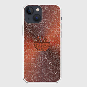 Чехол для iPhone 13 mini с принтом Горячее блюдо на фоне АПВ 8.4.2.9 в городе Новоалтайск,  |  | qr код | амулет | антивирус | антидепрессант | антистресс | баббл | всенормализол | выноска | горячее блюдо | градиент | еда | иммуномодулятор | коллаж | коричневый | оберег | облачко с текстом