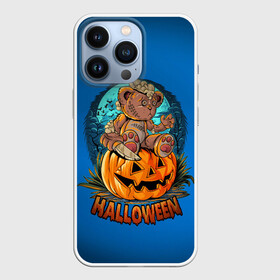 Чехол для iPhone 13 Pro с принтом Мишка маньяк в городе Новоалтайск,  |  | Тематика изображения на принте: halloween | арт | графика | зомби | медведь | мистика | праздник | тыква | ужасы | хэллоуин
