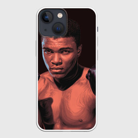 Чехол для iPhone 13 mini с принтом Перед боем в городе Новоалтайск,  |  | box | muhammad ali | sport | sports | sportsmen | бокс | легенда | мухаммад али | мухаммед али | спорт | спортсмен