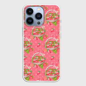 Чехол для iPhone 13 Pro с принтом Корзина с клубникой в городе Новоалтайск,  |  | Тематика изображения на принте: клубника | клубничка | корзина | лето | фрукты | ягоды