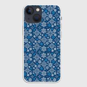 Чехол для iPhone 13 mini с принтом Снежные Узоры на Новый Год в городе Новоалтайск,  |  | Тематика изображения на принте: merry christmas | дед мороз | ёлка | зима | мороз | новый год | подарок | праздник | рождество | с новым годом | сантаклаус | снег | снеговик | снегурочка | снежинки | снежные узоры | узоры