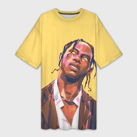 Платье-футболка 3D с принтом Travis art в городе Новоалтайск,  |  | hip hop | rap | rep | travis scott | исполнители | исполнитель | музыка | реп | трвис скотт | тревис скотт