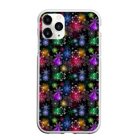Чехол для iPhone 11 Pro матовый с принтом Снежинки в разных цветах в городе Новоалтайск, Силикон |  | Тематика изображения на принте: merry christmas | дед мороз | ёлка | зима | мороз | новый год | подарок | праздник | рождество | с новым годом | сантаклаус | снег | снеговик | снегурочка | снежинки | снежные узоры | узоры