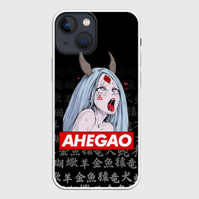 Чехол для iPhone 13 mini с принтом AHEGAO KAGUYA ИЕРОГЛИФЫ ЧЁРНО БЕЛОЕ в городе Новоалтайск,  |  | ahegao | japanese anime | kaguya | kawai | kowai | oppai | otaku | senpai | sugoi | waifu | yandere | ахегао | кагуя | ковай | отаку | семпай | сенпай | сэмпай | яндере | японская анимация