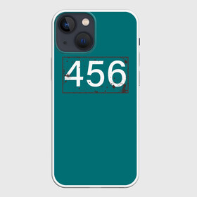Чехол для iPhone 13 mini с принтом Игрок в кальмара 456. в городе Новоалтайск,  |  | Тематика изображения на принте: 001 | 067 | 199 | 456 | squid game | злодей | игра | игра в кальмара | кальмары | люди в масках | на выживания | отряд стражей | сериал