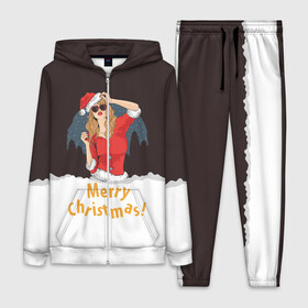 Женский костюм 3D с принтом Снегурка (Merry Christmas) в городе Новоалтайск,  |  | christmas | merry christmas | santa claus | дед мороз | ёлка | зима | мороз | новый год | подарок | праздник | рождество | с новым годом | санта клаус | снегурочка | снежинки