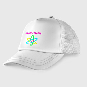 Детская кепка тракер с принтом Squid Game Atom в городе Новоалтайск, Козырек - 100% хлопок. Кепка - 100% полиэстер, Задняя часть - сетка | универсальный размер, пластиковая застёжка | game | korea | netflix | ojingeo geim | squid game | али абдул | джун хо | док су | жизнь | игра | игра в кальмара | кальмар | кганбу | ки хун | кино | корея | криминал | кукла | ли чжон джэ | ми рён | нетфликс | розовый | рулетка