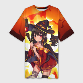 Платье-футболка 3D с принтом MeguminYunyun в городе Новоалтайск,  |  | anime | konosuba | manga | megumin | witch | аниме | ведьма | ведьмы | взрыв | манга | мегумин | прекрасный мир | юн юн | юнюн