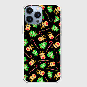 Чехол для iPhone 13 Pro Max с принтом Олени, елки и карамель в городе Новоалтайск,  |  | Тематика изображения на принте: caramel | christmas | deer | lollipop | merry christmas | new year | santa | spruce | tree | акварель | ёлка | зима | зимний узор | карамель | леденец | лес | новогодние олени | новогодний узор | новогодняя ночь | новый год | ночь | олени
