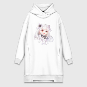 Платье-худи хлопок с принтом белая тян в городе Новоалтайск,  |  | anime | chan | chibi | girl | white | white chan | аниме | белая | белая тян | девочка | девушка | тян | чиби