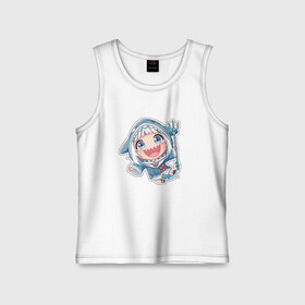 Детская майка хлопок с принтом Акула тян в городе Новоалтайск,  |  | anime | anime chan | anime hero | chan | fish | girl | girl chan | sea | sea inhabitants | shark | shark chan | акула | акула тян | аниме | аниме герой | аниме тян | девушка | девушка тян | море | морские жители | рыба | тян