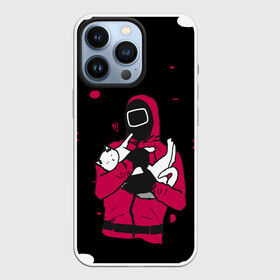 Чехол для iPhone 13 Pro с принтом Игра в кальмара x Кот, в городе Новоалтайск,  |  | 001 | 067 | 199 | 456 | squid game | злодей | игра | кальмары | люди в масках | на выживания | отряд стражей | сериал | теги игра в кальмара