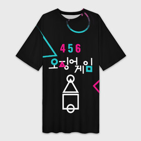 Платье-футболка 3D с принтом SQUID GAME  ИГРА В КАЛЬМАРА 456, в городе Новоалтайск,  |  | 001 | 067 | 199 | 456 | squid game | злодей | игра | кальмары | люди в масках | на выживания | отряд стражей | сериал | теги игра в кальмара
