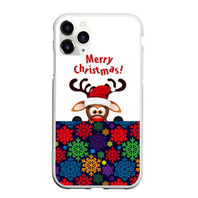 Чехол для iPhone 11 Pro матовый с принтом Merry Christmas (оленёнок) в городе Новоалтайск, Силикон |  | christmas | merry christmas | santa claus | дед мороз | ёлка | новогодние олени | новый год | оленёнок бэмби | оленёнок рудольф | орнамент | с новым годом | сантаклаус | свитер с оленями | снегурочка | снежинки | узоры