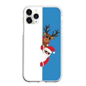 Чехол для iPhone 11 Pro матовый с принтом Крутые Санта и Олень в городе Новоалтайск, Силикон |  | christmas | merry christmas | santa claus | в очках | дед мороз | ёлка | новогодние олени | новый год | оленёнок бэмби | оленёнок рудольф | с новым годом | сантаклаус | свитер с оленями | северный олень | снегурочка