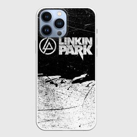 Чехол для iPhone 13 Pro Max с принтом Линкин Парк Лого Рок ЧБ | Linkin Park Rock в городе Новоалтайск,  |  | Тематика изображения на принте: album | bennington | chester | green | grunge | linkin park | mike | music | rock | shinoda | style | альбом | беннингтон | гитара | гранж | линкин парк | логотип | музыка | надпись | певец | полосы | потертости | рок | честер | шинода