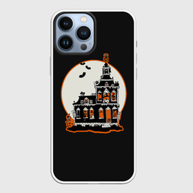Чехол для iPhone 13 Pro Max с принтом Gloomy Castle в городе Новоалтайск,  |  | Тематика изображения на принте: bat | castle | cat | dark | gloomy | halloween | jack | lamp | moon | night | pumpkin | skeleton | spider | sunset | tailcoat | web | джек | джека | замок | кот | летучая | луна | мрачный | мышь | ночь | паук | паутина | свет | светильник |
