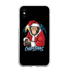 Чехол для iPhone XS Max матовый с принтом CHRISTMAS (обезьяна) в городе Новоалтайск, Силикон | Область печати: задняя сторона чехла, без боковых панелей | chimpanzee | christmas | gorilla | merry christmas | monkey | santa claus | бигфут | гамадрил | гиббон | год обе | горилла | дед мороз | ёлка | животное | зверь | мартышка | новый год | обезьяна | орангутан | подарок | праздник