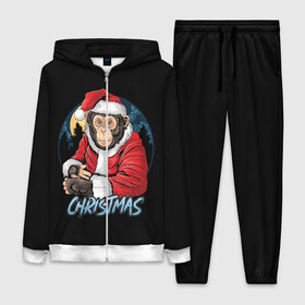 Женский костюм 3D с принтом CHRISTMAS (обезьяна) в городе Новоалтайск,  |  | chimpanzee | christmas | gorilla | merry christmas | monkey | santa claus | бигфут | гамадрил | гиббон | год обе | горилла | дед мороз | ёлка | животное | зверь | мартышка | новый год | обезьяна | орангутан | подарок | праздник