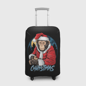Чехол для чемодана 3D с принтом CHRISTMAS (обезьяна) в городе Новоалтайск, 86% полиэфир, 14% спандекс | двустороннее нанесение принта, прорези для ручек и колес | chimpanzee | christmas | gorilla | merry christmas | monkey | santa claus | бигфут | гамадрил | гиббон | год обе | горилла | дед мороз | ёлка | животное | зверь | мартышка | новый год | обезьяна | орангутан | подарок | праздник