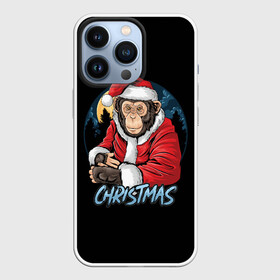 Чехол для iPhone 13 Pro с принтом CHRISTMAS (обезьяна) в городе Новоалтайск,  |  | chimpanzee | christmas | gorilla | merry christmas | monkey | santa claus | бигфут | гамадрил | гиббон | год обе | горилла | дед мороз | ёлка | животное | зверь | мартышка | новый год | обезьяна | орангутан | подарок | праздник