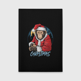 Обложка для автодокументов с принтом CHRISTMAS (обезьяна) в городе Новоалтайск, натуральная кожа |  размер 19,9*13 см; внутри 4 больших “конверта” для документов и один маленький отдел — туда идеально встанут права | chimpanzee | christmas | gorilla | merry christmas | monkey | santa claus | бигфут | гамадрил | гиббон | год обе | горилла | дед мороз | ёлка | животное | зверь | мартышка | новый год | обезьяна | орангутан | подарок | праздник
