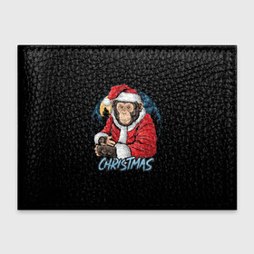 Обложка для студенческого билета с принтом CHRISTMAS (обезьяна) в городе Новоалтайск, натуральная кожа | Размер: 11*8 см; Печать на всей внешней стороне | chimpanzee | christmas | gorilla | merry christmas | monkey | santa claus | бигфут | гамадрил | гиббон | год обе | горилла | дед мороз | ёлка | животное | зверь | мартышка | новый год | обезьяна | орангутан | подарок | праздник