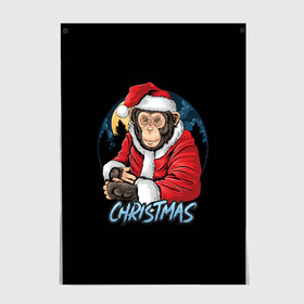 Постер с принтом CHRISTMAS (обезьяна) в городе Новоалтайск, 100% бумага
 | бумага, плотность 150 мг. Матовая, но за счет высокого коэффициента гладкости имеет небольшой блеск и дает на свету блики, но в отличии от глянцевой бумаги не покрыта лаком | chimpanzee | christmas | gorilla | merry christmas | monkey | santa claus | бигфут | гамадрил | гиббон | год обе | горилла | дед мороз | ёлка | животное | зверь | мартышка | новый год | обезьяна | орангутан | подарок | праздник