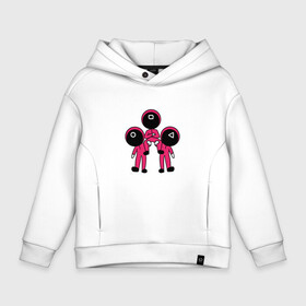 Детское худи Oversize хлопок с принтом Игра в кальмара   Squid Game в городе Новоалтайск, френч-терри — 70% хлопок, 30% полиэстер. Мягкий теплый начес внутри —100% хлопок | боковые карманы, эластичные манжеты и нижняя кромка, капюшон на магнитной кнопке | 001 | 067 | 199 | 456 | squid game | злодей | игра | игра в кальмара | кальмары | люди в масках | на выживания | отряд стражей | сериал
